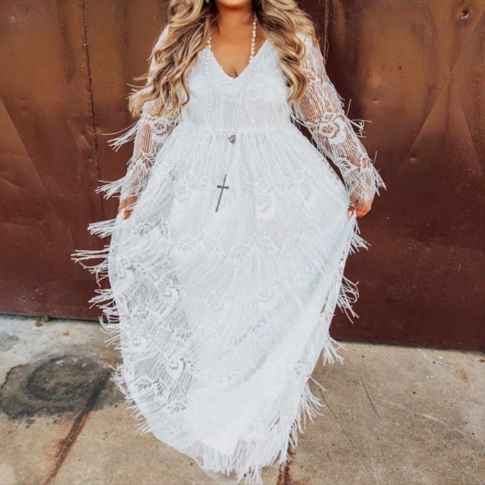 Southern Fried Chics White Maxi Dress